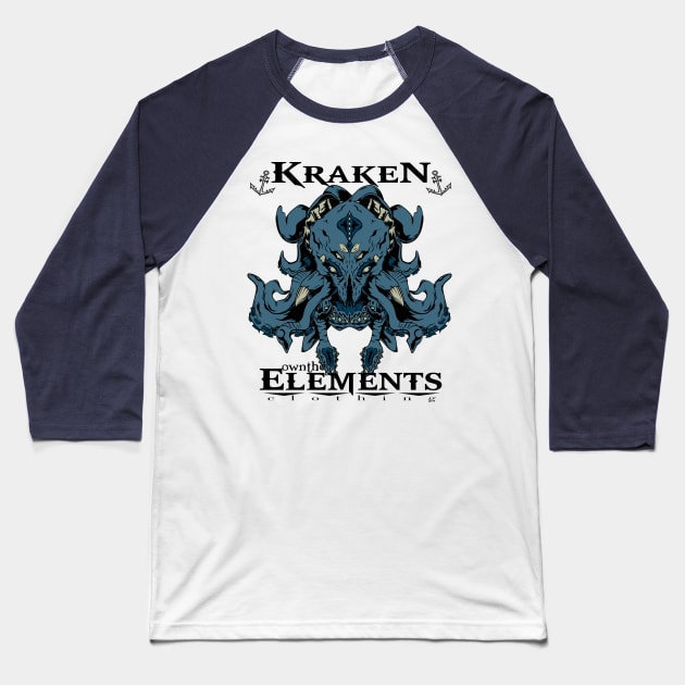 OTE King Kraken w/ color Baseball T-Shirt by OwnTheElementsClothing